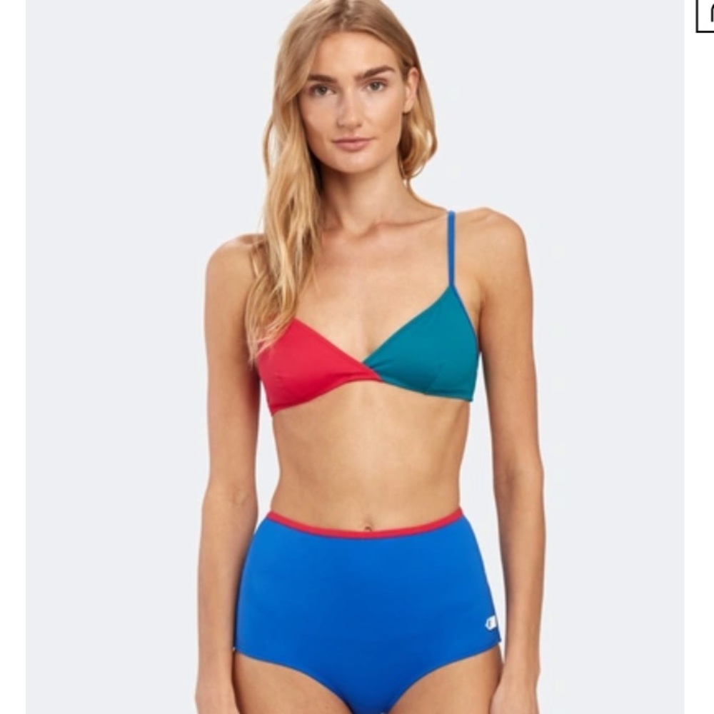 Solid & Striped The Brigitte Triangle Top In Gren… - image 1